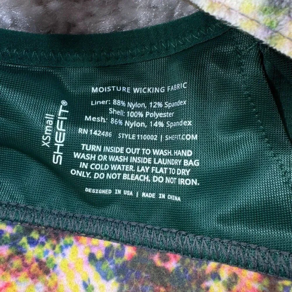 Shefit Ultimate High Impact Sports Bra Green Conquer Print XS